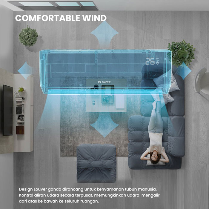 Gree AC Split ( AC Dinding ) Standard MOO5A Series 1 PK R32 735 Watt - GWC-09MOO5A | GWC09MOO5A | 09MOO5 A